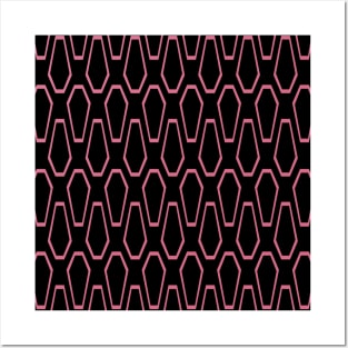 Pink Coffin Pattern Posters and Art